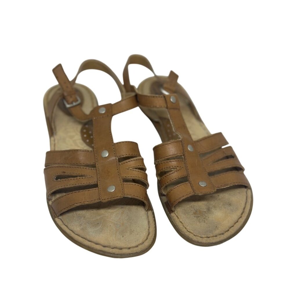 BOC Born Mattie Women’s Slingback Leather‎ Sandals Size 10 Flat Bohemian Summer